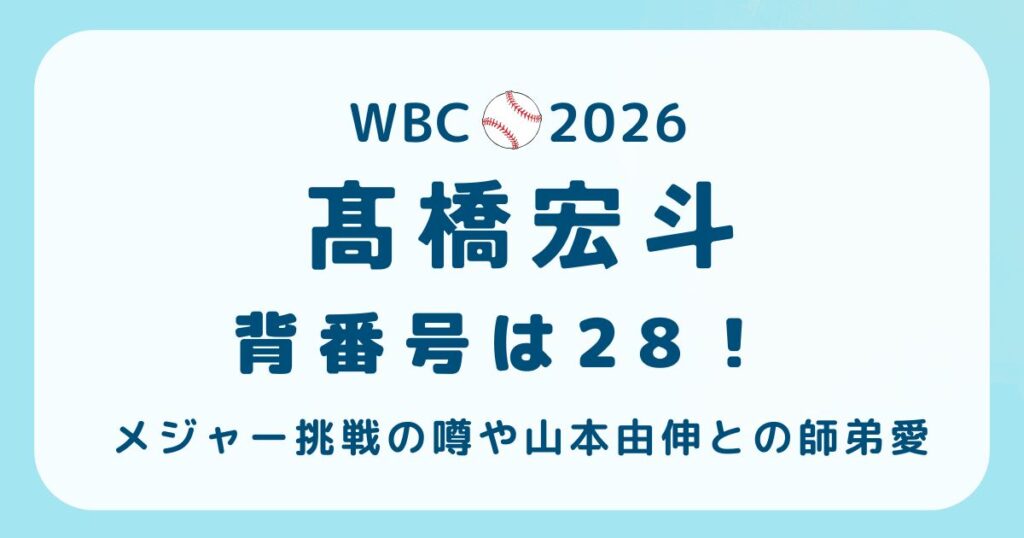 髙橋宏斗背番号は28！メジャー挑戦の噂や山本由伸との師弟愛の解説記事のアイキャッチ